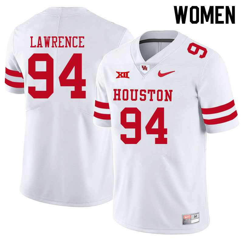 Women #94 Garfield Lawrence Houston Cougars College Big 12 Conference Football Jerseys Sale-White
